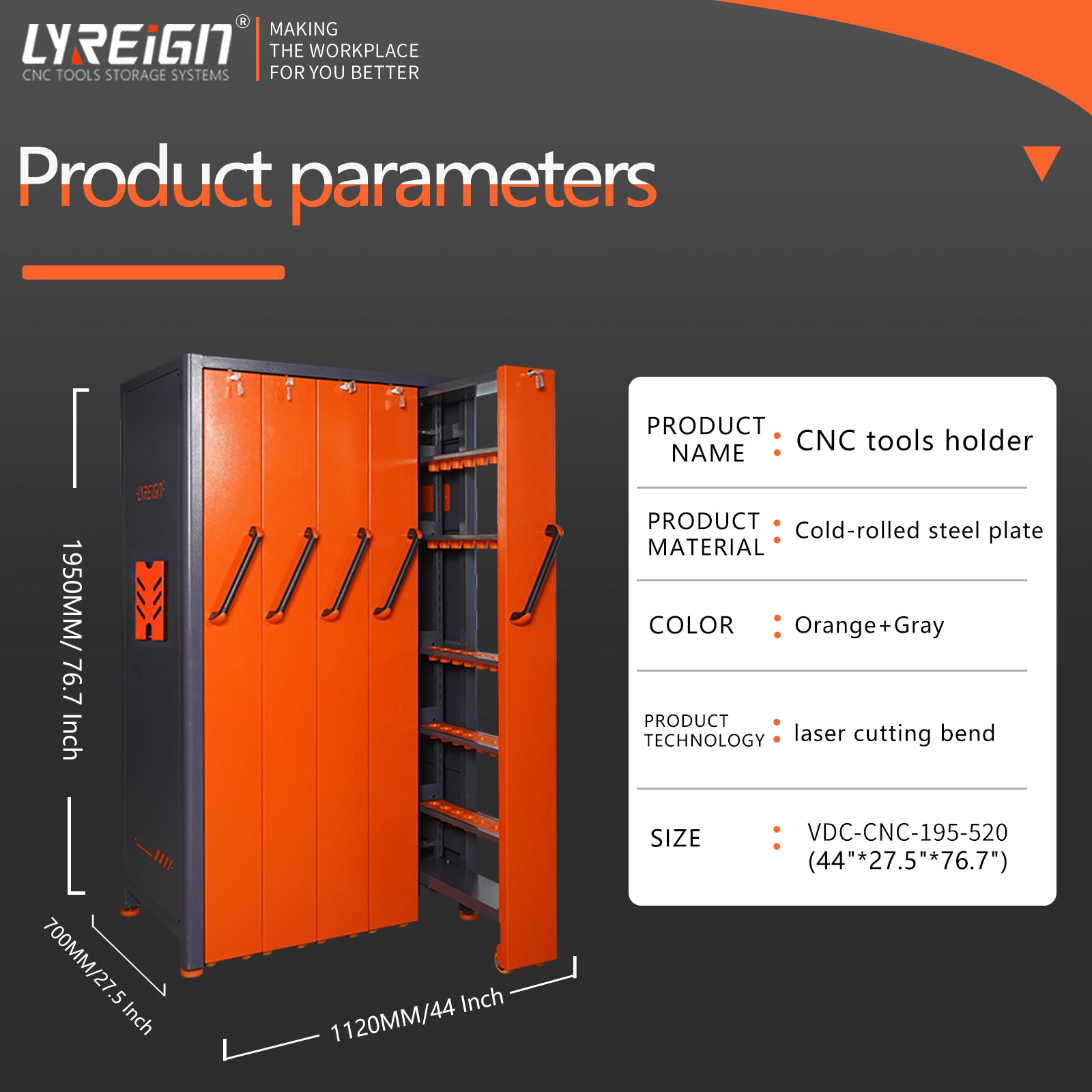 BT40 Vertical Pull out Tool Cabinet 5 Drawers LYREIGN CNC Tool Cart bt40-vertical-pull-out-tool-cabinet-5-drawers-lyreign-cnc-tool-cart