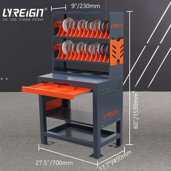 Grinding wheel storage rack with double layers, maximum diameter 24cm